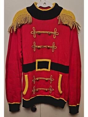 Blizzard Bay Red and Yellow Christmas Sweater Size S